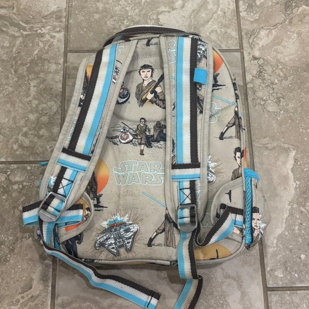 Pottery Barn Kids Star Wars Rey Millennium Falcon Backpack Tan Blue  Small